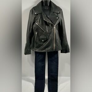 NWT Pilcro Demin Legging And Quince
Leather Biker Jacket
